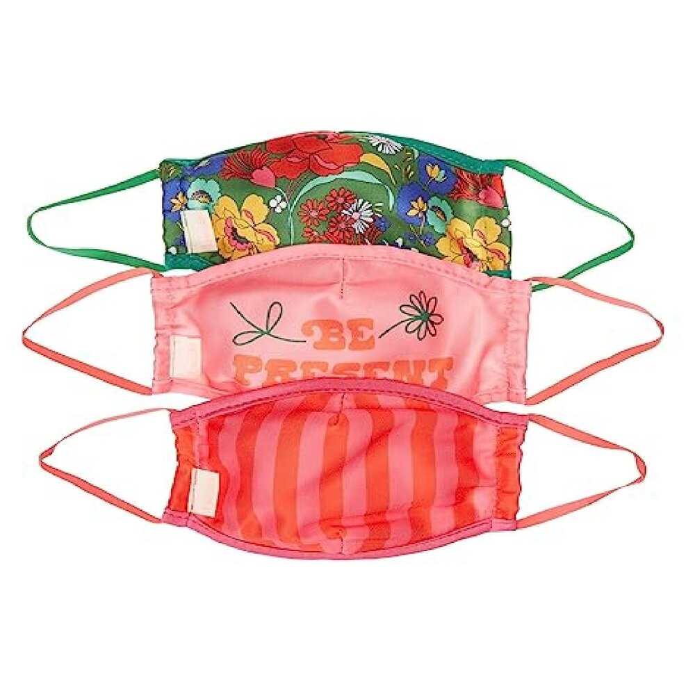 ban.do Face Mask 3-Pack Be Present/Superbloom/Stripe One Size